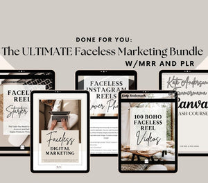 Faceless Digital Marketing ULTIMATE BUNDLE w/Master Resell Rights (mrr) & Private Label Rights (plr) - DFY eBook/guide/Faceless Bundle